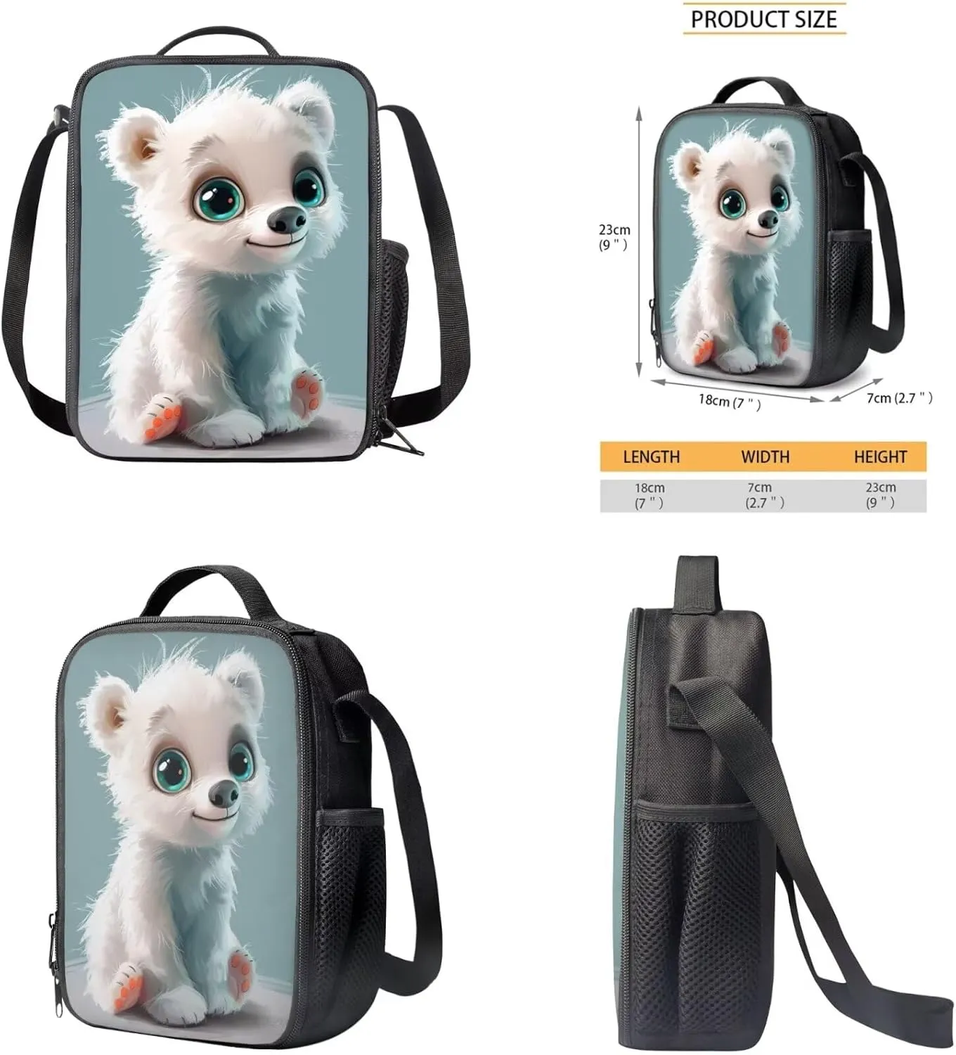 3D Puppy School Bag and Lunch Box Set for Girls Lightweight Elementary Bookbag for Students Dust Proof Easy to Clean Backpack Lightweight Backpack 3 in 1 Set for Girls Boys Kids