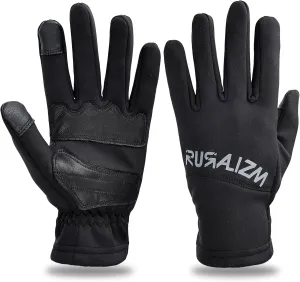 3LWindproof, Waterproof & Breathable Fabric Outdoor Mens Womens Gloves with Goat Leather Reinforced Palm & Touchscreen Function for Cycling, Hiking, Skiing, and Multi-Sport Grip