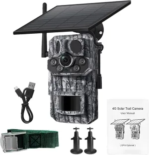 3Mp Solar-Powered 4G Trail Camera with GPS, Advanced Night Vision, for Outdoor Security, Hunting, and Wildlife Observation