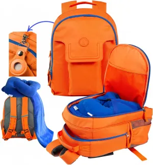 3pc Kids Travel Backpack Set – kids travel blanket and pillow set | AirTag holder included | Toddler road trip essentials & Kids travel essentials ages 4-10