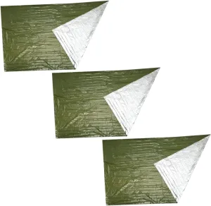 3pcs Thermal Blanket Emergency Blanket Insulation Heat Reflective Windproof Thermal Blanket Water Blanket Warm Blanket Outdoor Camping Supply Pe