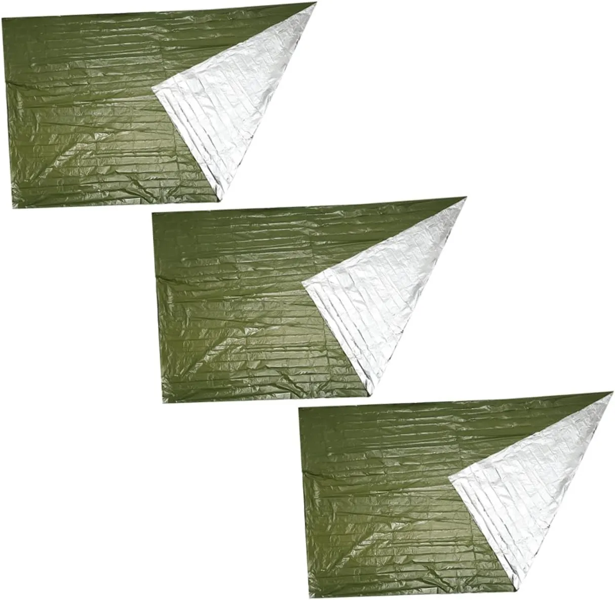 3pcs Thermal Blanket Emergency Blanket Insulation Heat Reflective Windproof Thermal Blanket Water Blanket Warm Blanket Outdoor Camping Supply Pe