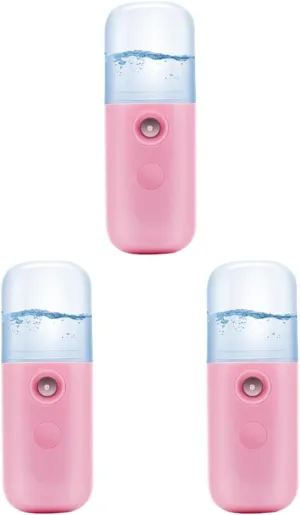 3pcs USB Charging Facial Steamer Portable Nano Spray Device for Hydration Handheld Design Non- Grip Revitalize Your Skin Anytime