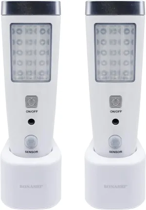 4-in-1 Motion Sensor Wall Night Light, Power Failure LED Light, Emergency Flashlights, Rechargeable Torch, Perfect for Power Outages and Hurricanes, Bright White 2-Pack