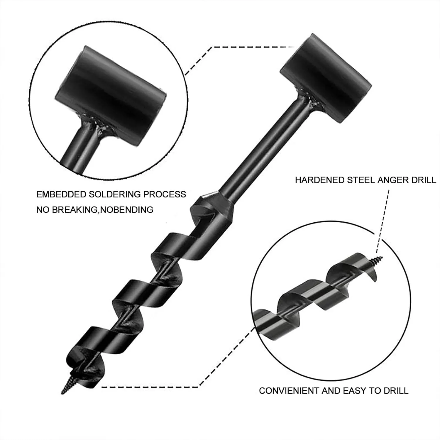 4 Pcs Hand Auger Wood Drill,Bushcraft Hand Auger Wrench Scotch Eye Wood Auger Bushcraft Auger Survival Settlers Wrench Tool Bushcraft Gear for Camping,Outdoor,Hiking,Woodworking