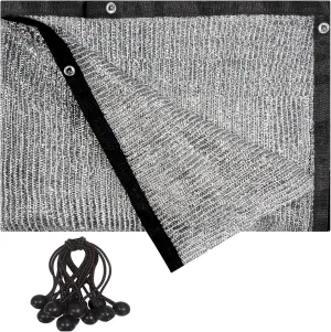 40% Aluminum Foil Shade Cloth with Grommets,3 FT x 10 FT，Silver Tarps Fabric Privacy Screen Pet Shade Car Cover Patio Garden Pergola Cover Canopy, Come with Ball Bungee Aluminum Shade Net