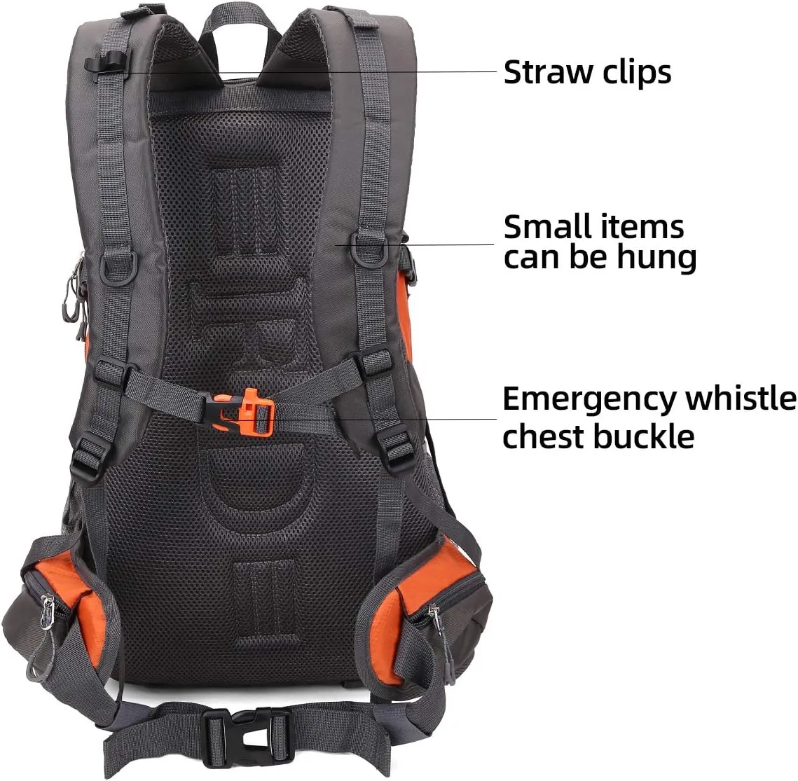 40L Waterproof Lightweight Outdoor Daypack Hiking,Camping,Travel Backpack for Men Women Orange