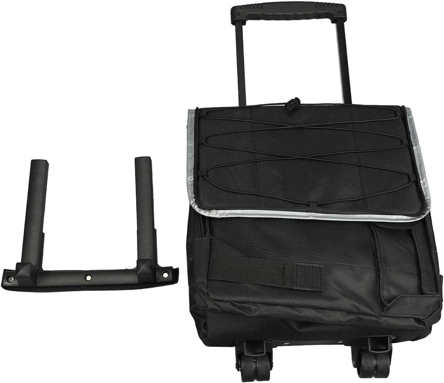 43L Rolling Cooler Bag Professional Oxford Cloth Leakproof Insulated Food Storage Bag for Camping Outdoor Picnic Black