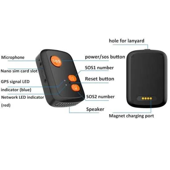 4G GPS Pendant for Elder Kids Smart Detection Alert SOS Emergency Call 1000mAh Waterproof Tracker