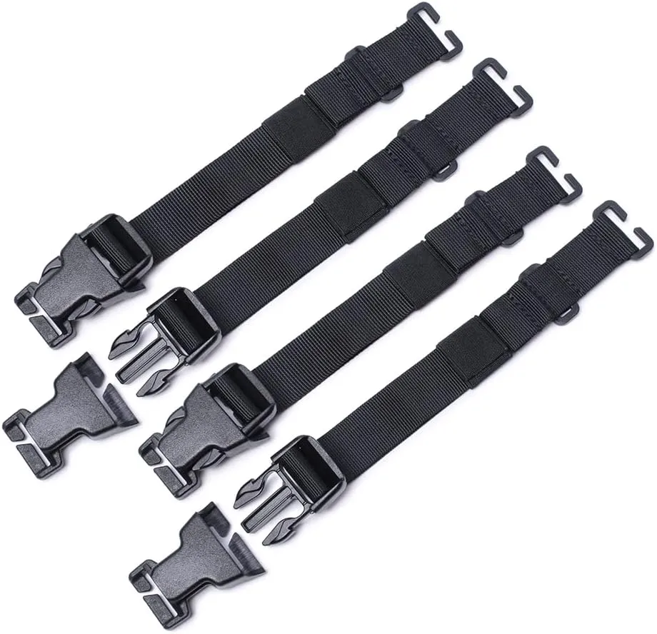 4PCS Nylon Straps with Buckle Quick-Release Adjustable Backpack Accessory Straps MOLLE Gear Lightweight Utility Straps for Backpacking Outdoor Sports