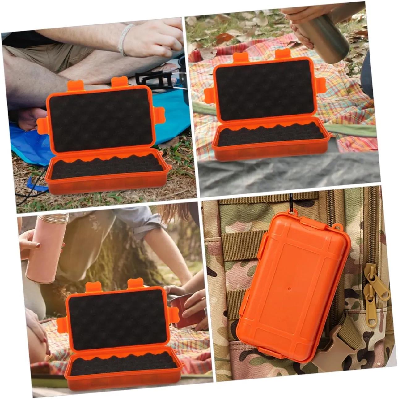 4pcs Survival Storage Box Multi-use Outdoor Tool Case Shockproof Organizer for Hiking Camping Fishing and Emergency Preparedness Sealed Container