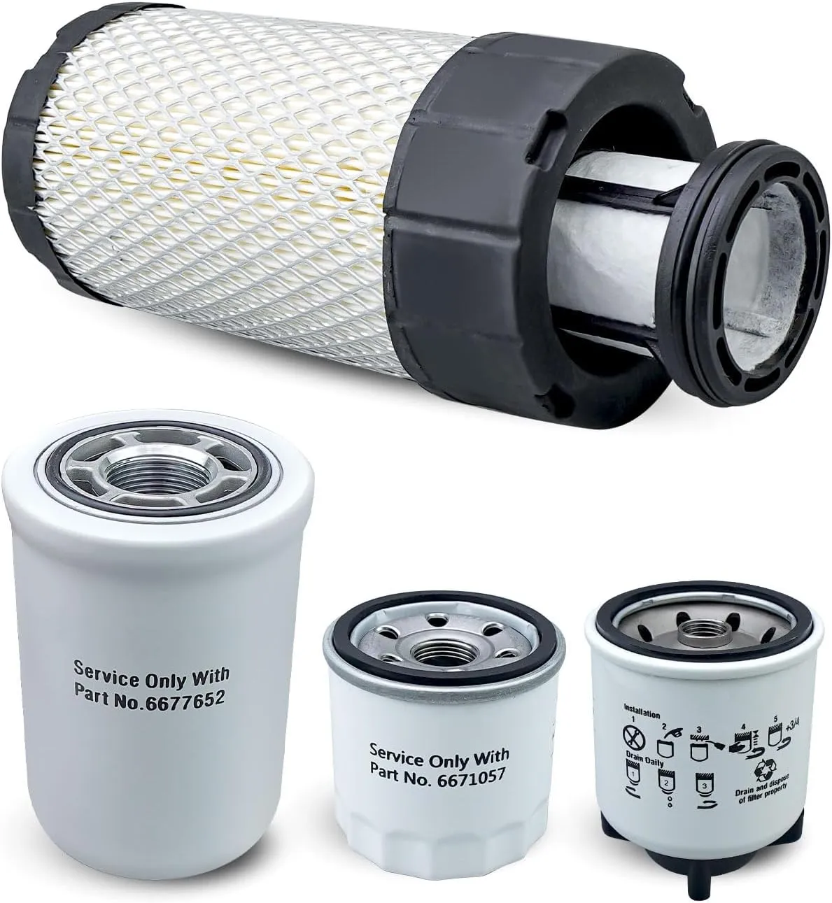 5 Pack Filter Kit Fit for Bobcat MT52 MT55 MT85 MT100 Mini Track Loader, Replace 6687262 6687263 6677652 6671057 6667352