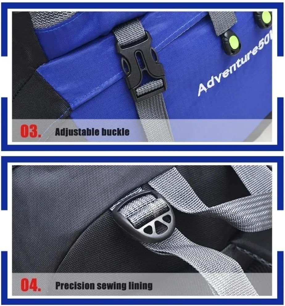 50L Waterproof Hiking Backpack Men Trekking Travel Backpacks Women Sport Bag Outdoor Mountaineering Hike Bags (dark blue 4)