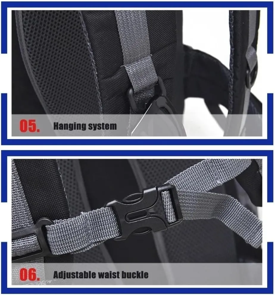 50L Waterproof Hiking Backpack Men Trekking Travel Backpacks Women Sport Bag Outdoor Mountaineering Hike Bags (dark blue 4)