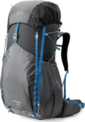 55L Internal Frame Waterproof Hiking Camping Backpack with 3L Water Bladder and Rain Cover, Large Lightweight Travel Daypack Rucksack for Climbing (8120 Dark Gray)