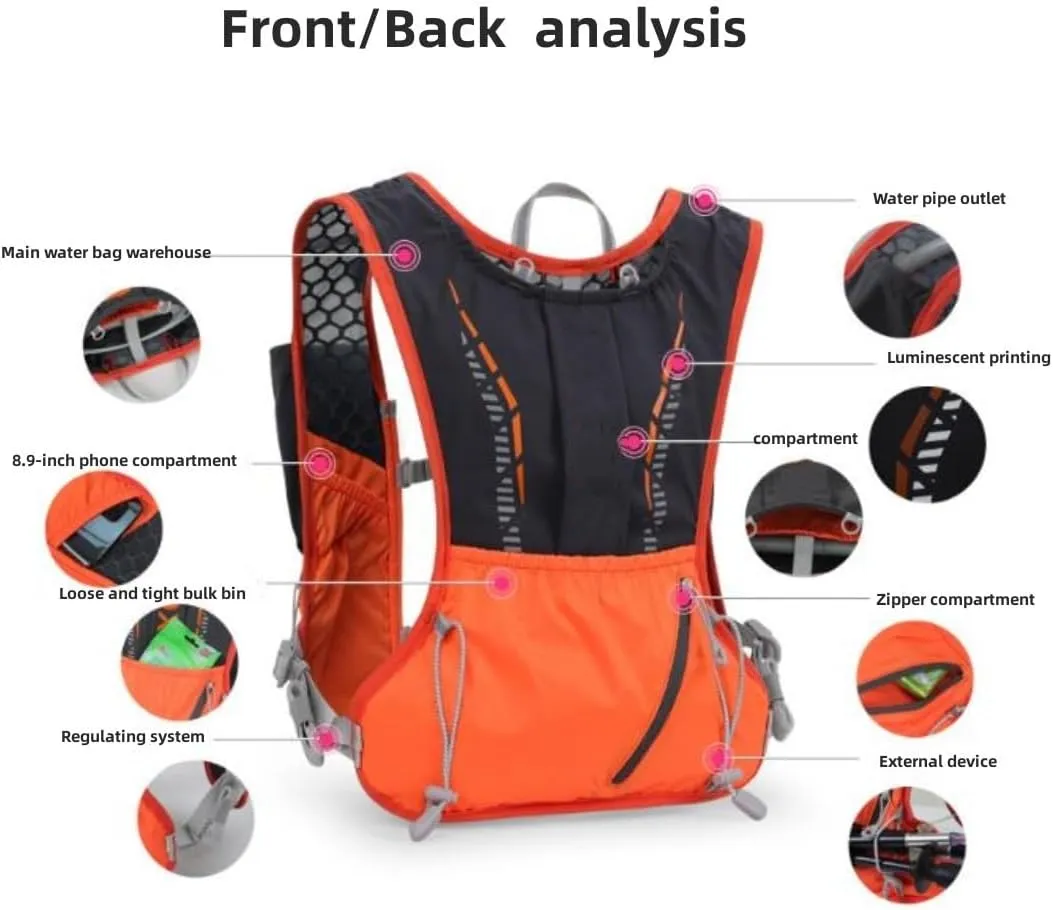 5L Hydration Pack for Women, Lightweight Running Backpack with Reflective Strip, Perfect for Trail Running and Hiking