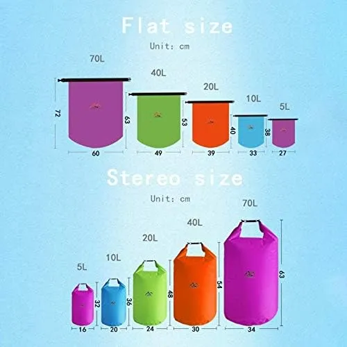 5L/10L/20L/40L/70 Floating Waterproof Dry Bag,Lightweight Waterproof Bag Perfect Drybag Sack for Beach, Fishing, Kayaking, Boating, Hiking, Camping
