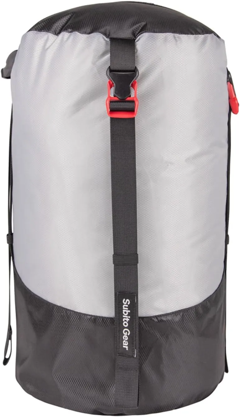 5pcs Lightweight Compression Stuff Sack | Weatherproof Polyester Bag for Camping/Hiking/Backpacking | 5 Sizes with 4 Adjustable Straps | Saves 40% Space