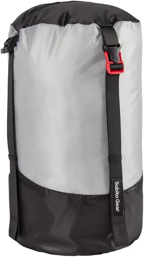 5pcs Lightweight Compression Stuff Sack | Weatherproof Polyester Bag for Camping/Hiking/Backpacking | 5 Sizes with 4 Adjustable Straps | Saves 40% Space