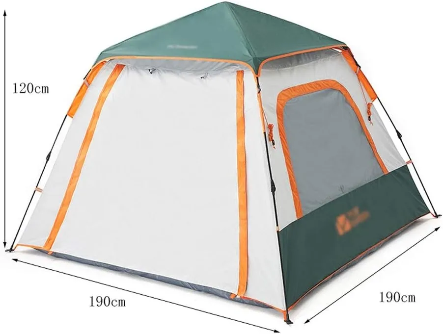 6 Meters Camping Tent 4-Season Heavy Duty Waterproof Tent Family Outdoor Hiking Hunting Tent with Zipped Groundsheet and Chimney