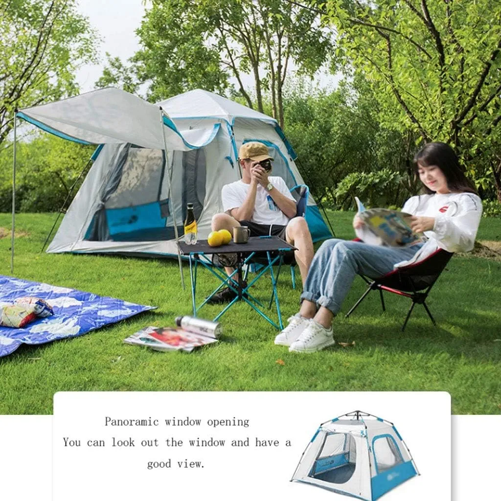 6 Meters Camping Tent 4-Season Heavy Duty Waterproof Tent Family Outdoor Hiking Hunting Tent with Zipped Groundsheet and Chimney