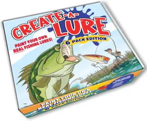 6-Pack Edition: Kid-Friendly Activity and Lure Making Kit - Includes Paint, Brushes, and 6 Lures - Perfect Arts and Crafts for Kids, Tackle Box and Fishing Gear Must-Have