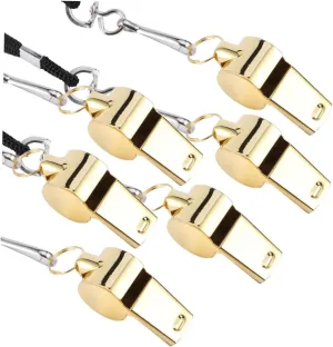 6 Pcs Survival Metal Whistles Loud Emergency Whistle Pack for Hiking Camping Training