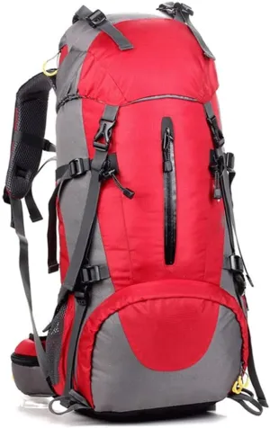 60L Camping Hiking Backpack Waterproof Lightweight Backpack Packable Bag Casual Outdoor Sport Travel Daypacks(Red)