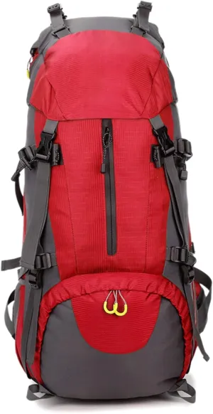 60L Waterproof Lightweight Hiking Backpack with Rain Cover,Outdoor Sport Travel Daypack for Climbing Camping Touring (Color : Red)
