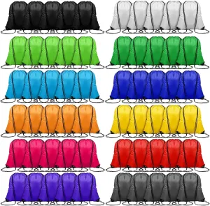 60PCS Drawstring Backpack,Drawstring Bags,Sport Bag Bulk Gym Cinch Bag Sack for Women Men Outdoor Sports,12 Colors (60 PCS)