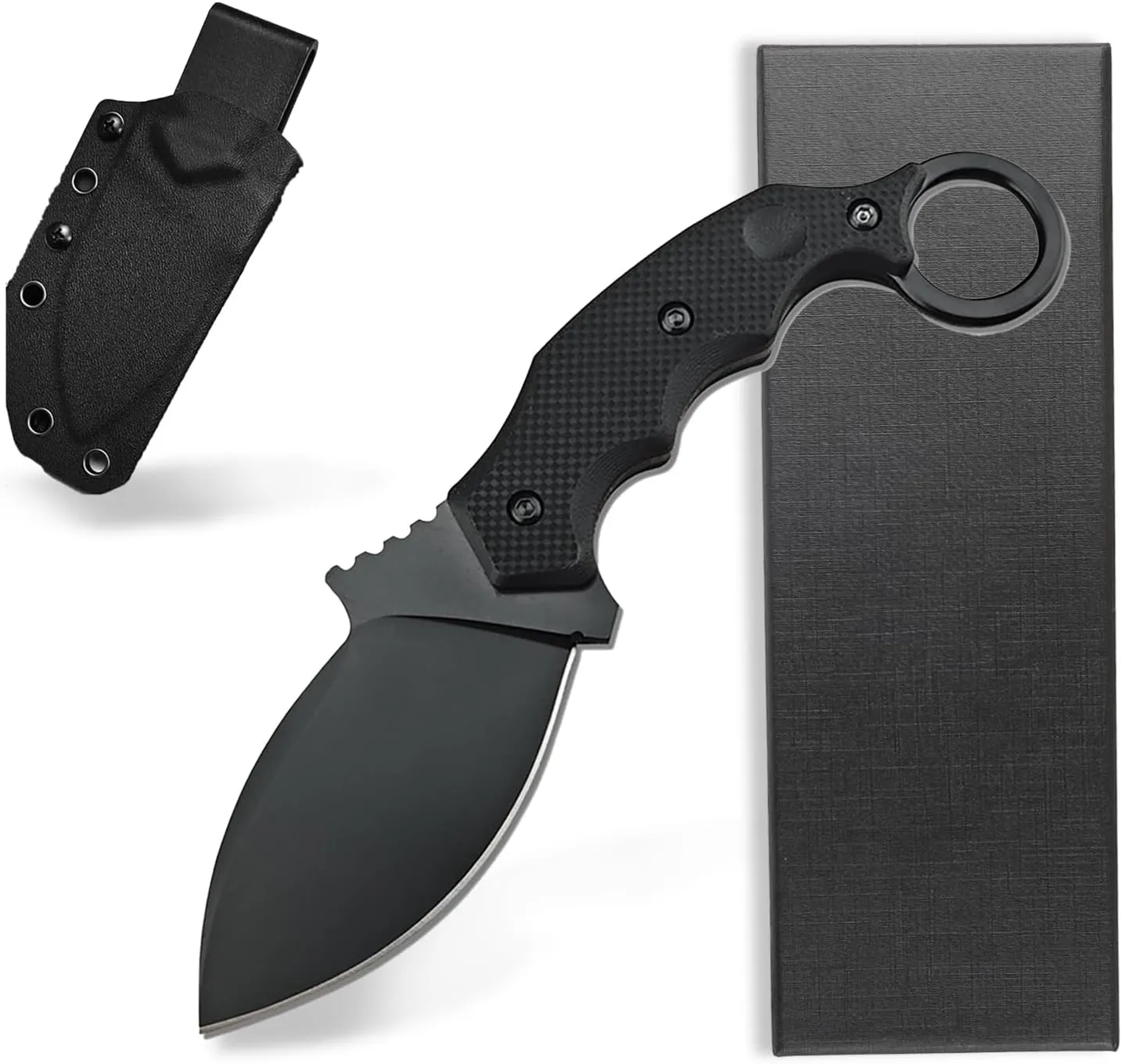 637T Fixed Blade Knife with Kydex Sheath, 8.27 Inch Full Tang Hunting Knife with G10 Handle, D2 Steel for Bush Survival, Camping, Hunting, Fishing, Father's Day knife