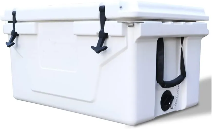 65 QT Portable Outdoor Cooler with Wheels and Handle for Beach Car Boat, Small Rolling Insulated Ice Chest, Hard Personal Travel Cooler for Party Fishing Camping Pool, Beverage Drink Can