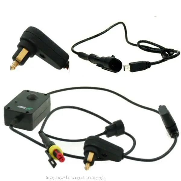 6inch SatNav GPS DIN - Hella Powered Motorcycle Mount - Angled Mini USB (SKU 14152)