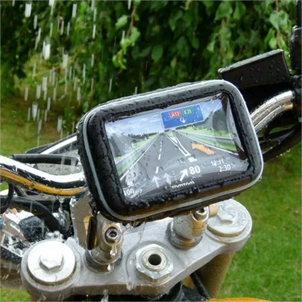 6inch SatNav Motorcycle M8 Powered Handlebar Mount - angled mini USB (sku 14168)