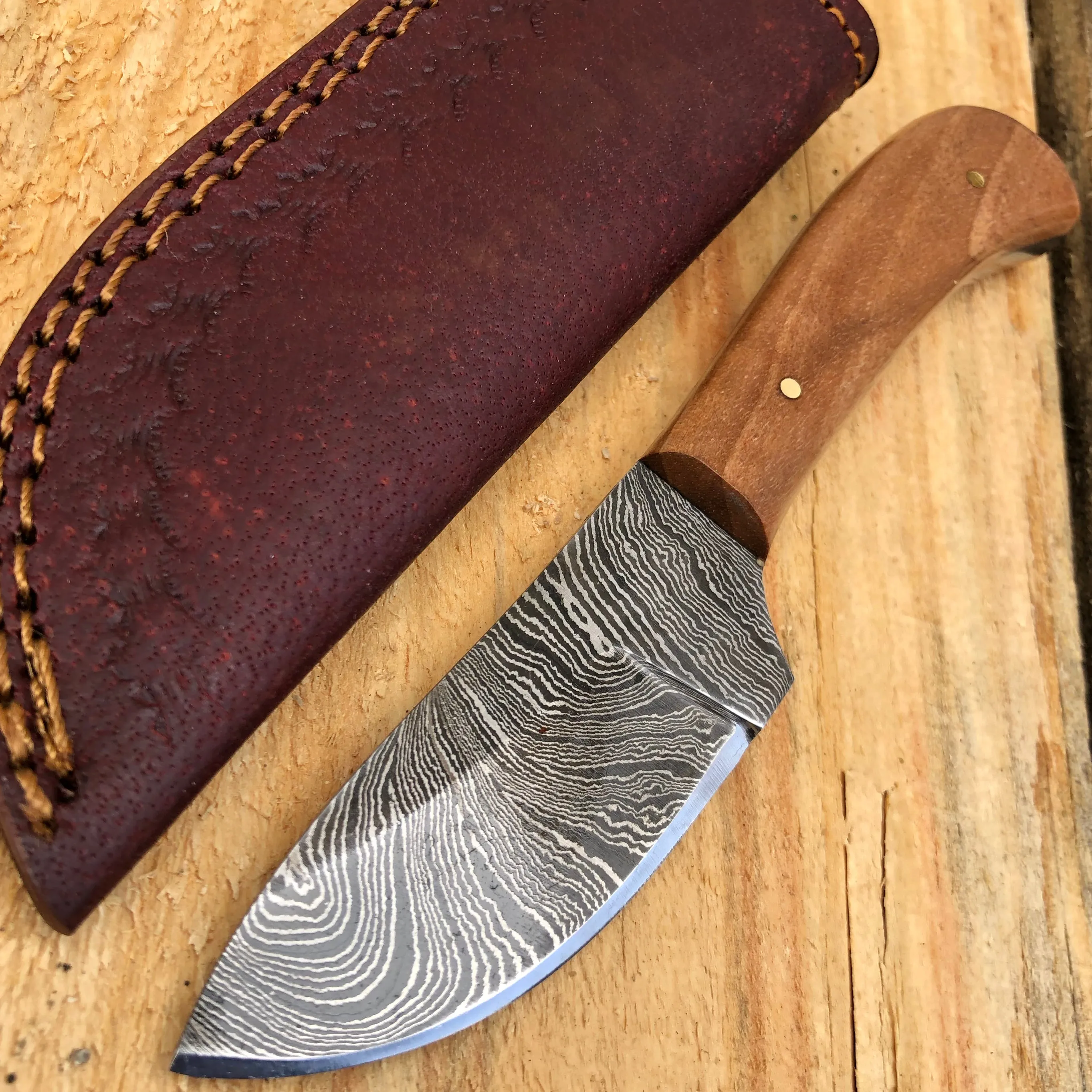 6" DAMASCUS FIXED BLADE Survival Skinner Camping Knife NEW