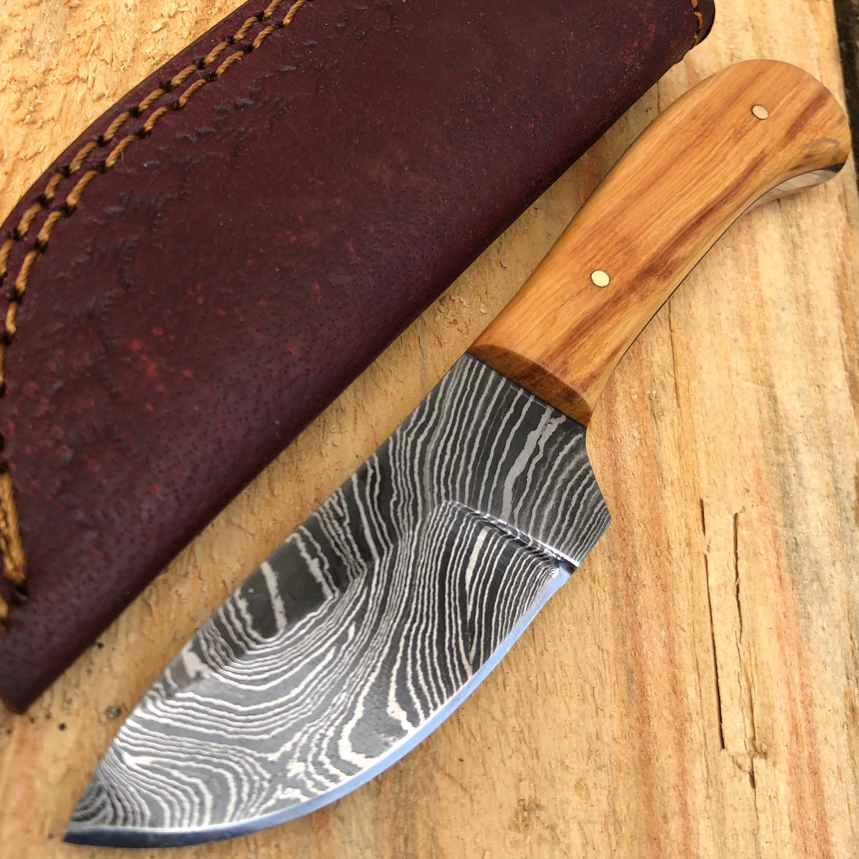 6" DAMASCUS FIXED BLADE Survival Skinner Camping Knife NEW