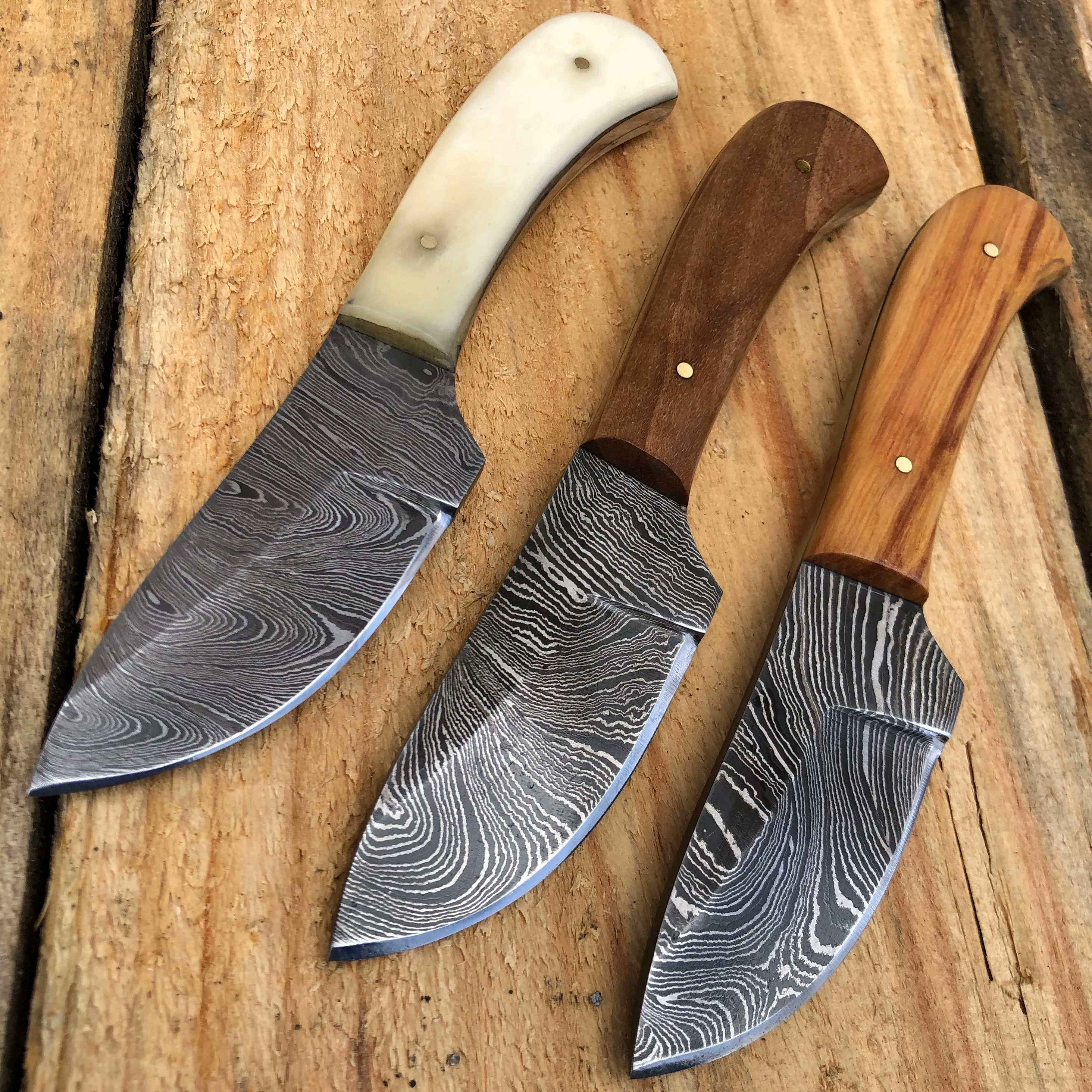 6" DAMASCUS FIXED BLADE Survival Skinner Camping Knife NEW