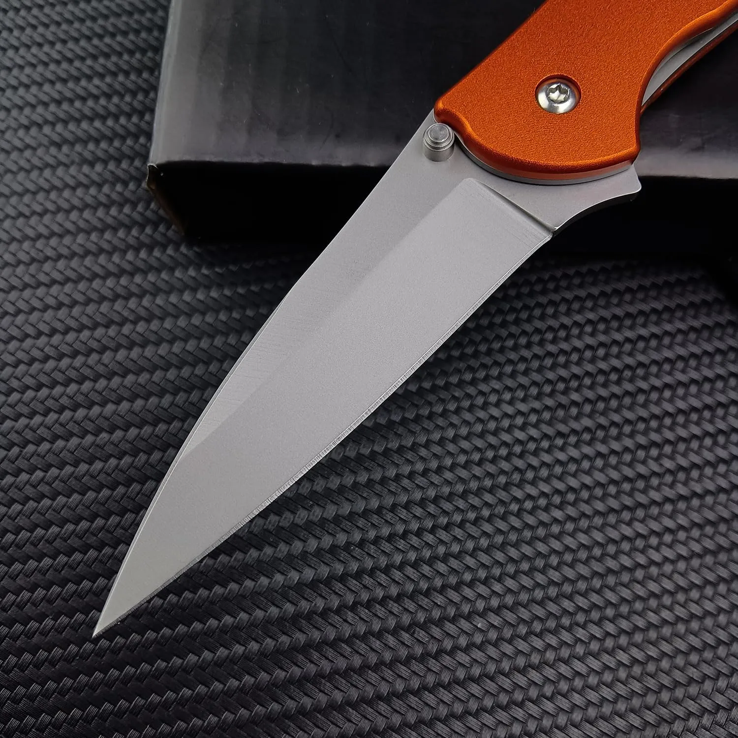 7-Inch EDC Folding Pocket Knife,Assisted Knife with Liner lock and Pocket Clip,8Cr13Mov Blade and T6 Aeronautical aluminium Handle,Sharp Camping Survival Hiking Knife (orange)