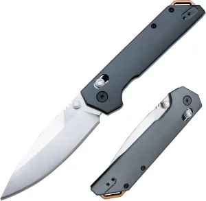 7.91in Folding Knife，Pocket Knife with 8Cr13Mov Steel and Aluminium Alloy Handle，Thumb Stud and Pocketclip,EDC for Camping Hunting Survival
