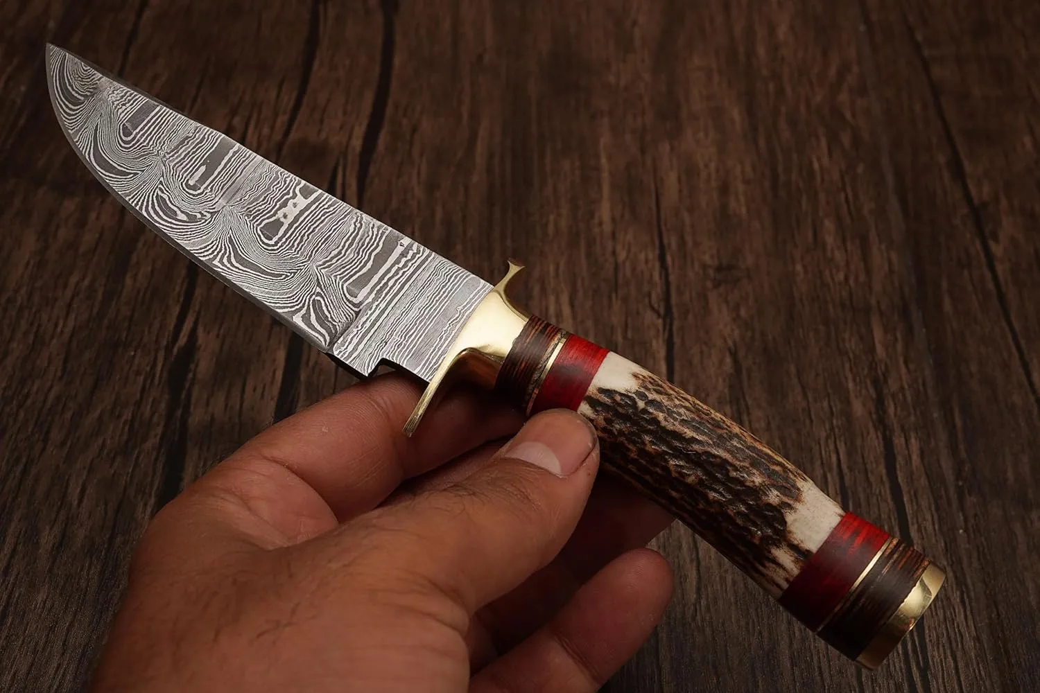 8 inch Handmade Personalized Damascus Knife set for Groomsmen gifts | Fixed blade knife for Survival, Camping, Bushcraft Ergonomic