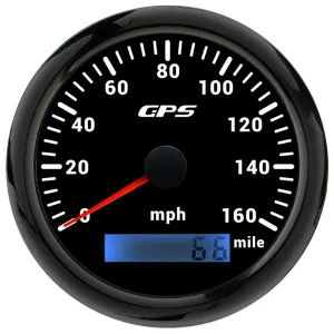 85mm GPS Speedometer 0-160MPH Odometer Gauge Boat MPH Speedometer Waterproof Marine Speed Odometer LCD Indicators with 7 Backlights fit Car Truck Motorcycle Speedometer GPS 9-32V Black