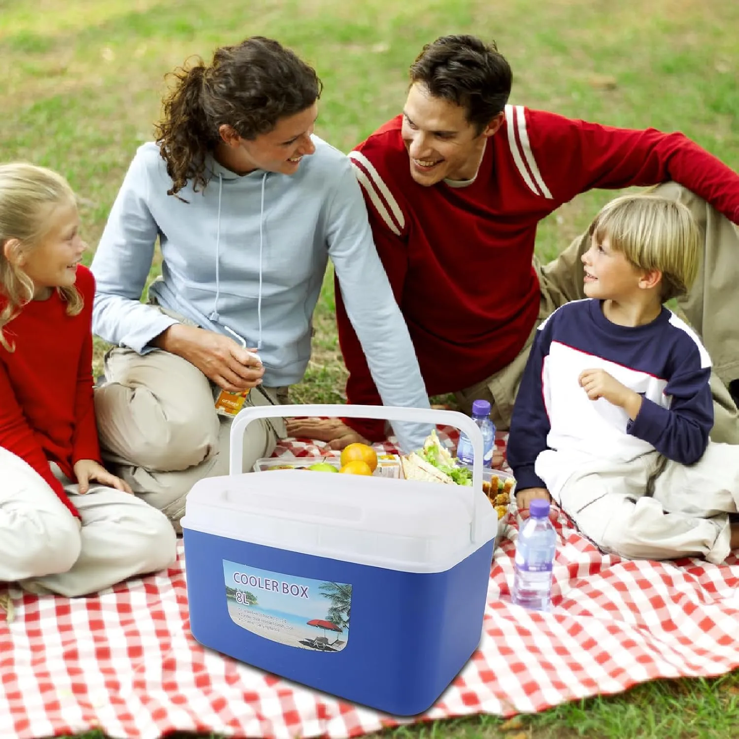 8L Insulated Portable Cooler, Leak Proof Ice Chest Lunch Box, Insulated Cooler Lunch Box, Hard Cooler with Heavy Duty Handle for Camping, Tailgating, Beach, Picnic, Groceries