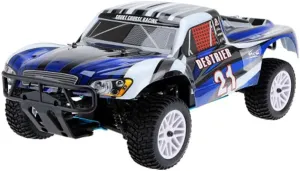 94155 1/10 4WD Nitro Powered RTR Short Course Truck 80KM/H High-Speed 4WD Off-Road Remote Control Racing Car 75CC Super-Large Fuel Tank RC Vehicles Adult (with Igniter) (Blue)