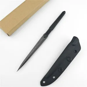 9.5'' Full Tang Tactical Fixed Blade Knife 8Cr13Mov Steel Blade Aluminum Handles with Kydex Sheath,Outdoor Hunting Knives EDC Survival Tools (black)