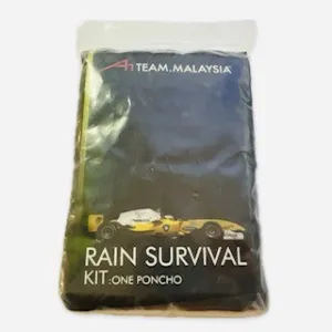 A1 GP Team Malaysia Official Merchandise Rain Survival Poncho Kit-Yellow