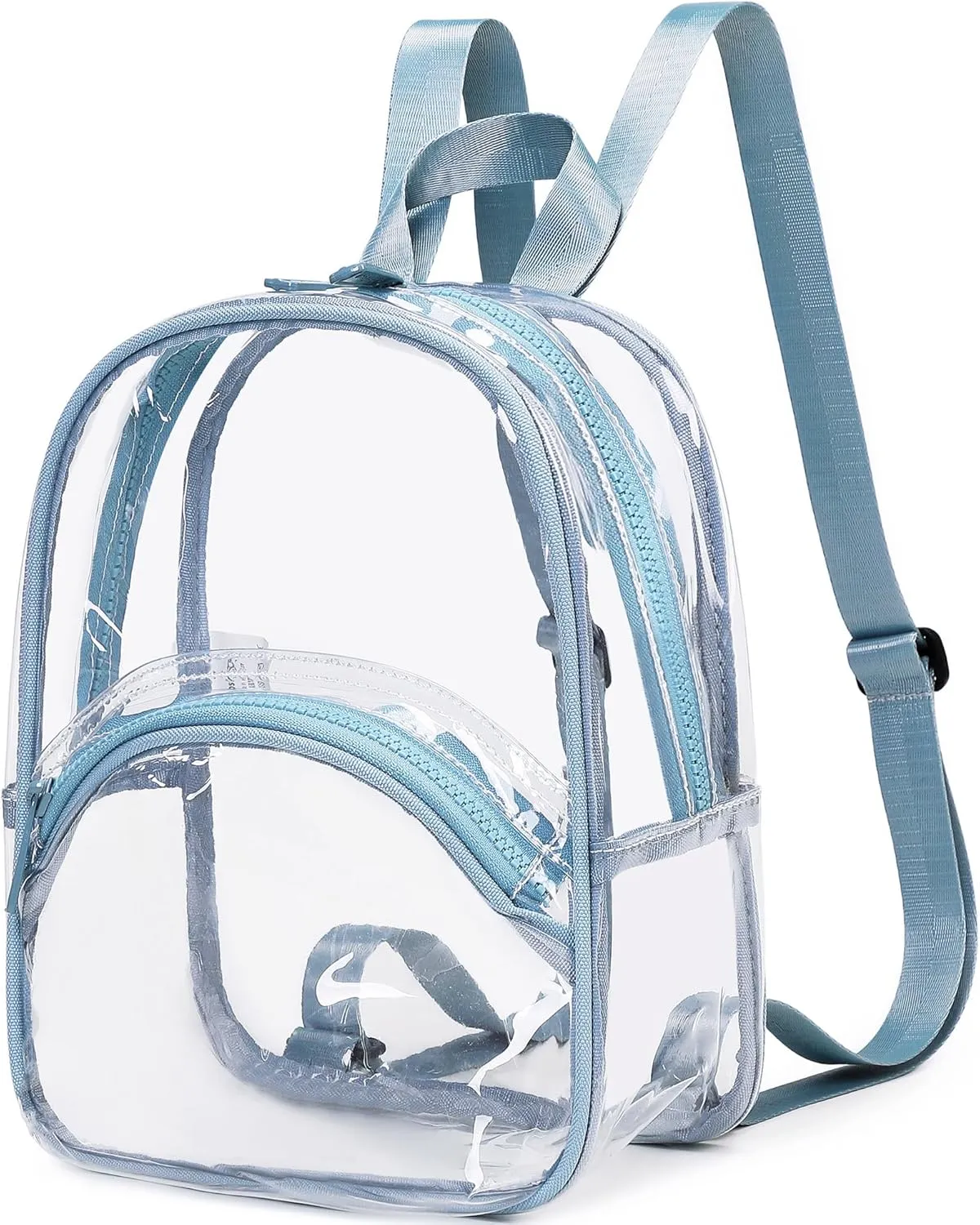 abshoo Clear Mini Backpack for Stadium Events Approved 12 x6 x12 See Through Clear Bag for Girls Women (Blue)