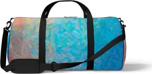 Abstract Illustration Blue Orange Red Impressionist Sports Bag Tote Bag Waterproof Gym Bag with Shoulder Strap Zipper 2 Side Pockets for Men and Women, Travel and Storage Shoulder Bag.