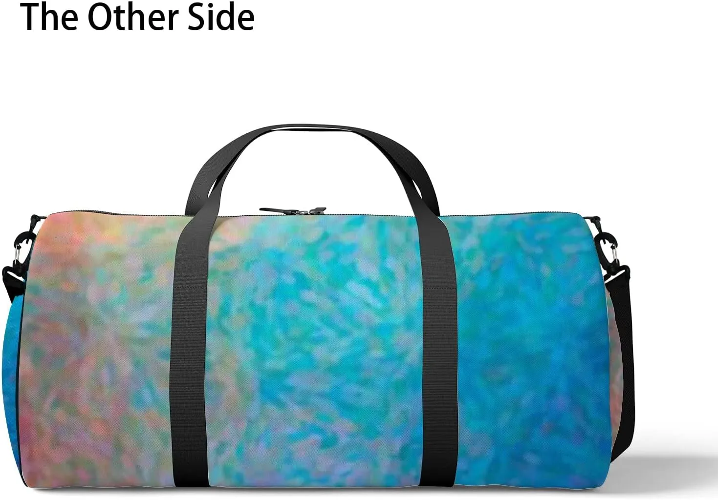 Abstract Illustration Blue Orange Red Impressionist Sports Bag Tote Bag Waterproof Gym Bag with Shoulder Strap Zipper 2 Side Pockets for Men and Women, Travel and Storage Shoulder Bag.