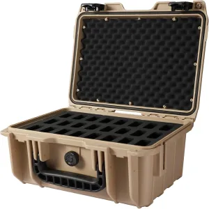 AC03 Knife Case for 24 Folding Knives-IPX7 Waterproof Heavy Duty Pocket Knife Storage Hard Case Box Storage Organizer, Folding Knife Holder Collection Box (Gobi Yellow)