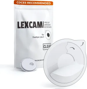 Adhesive Freestyle Libre 3 Only Sensor Covers – Pack of 20 Patches, Waterproof, Transparent Cover w/Hole in Middle for Continuous Glucose Monitoring Device, Sensor is NOT Included
